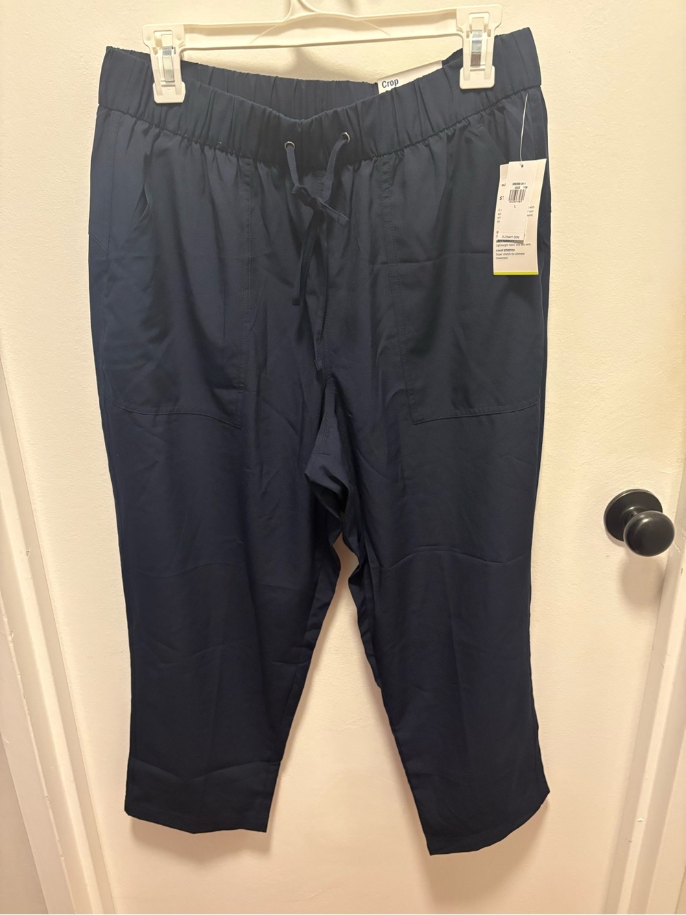 Crop Fit Navy Drawstring women’s Pants